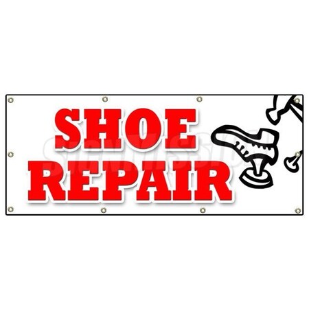 Signmission SHOE REPAIR BANNER SIGN heels soles work luggage repair while wait B-96 Shoe Repair